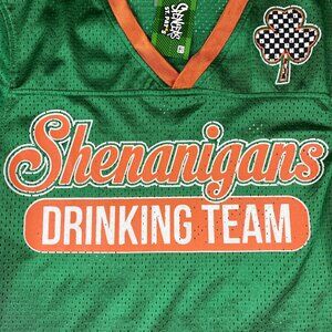 NWT Spencers Shenanigans Drinking Team St Patricks Jersey Green #17 size S